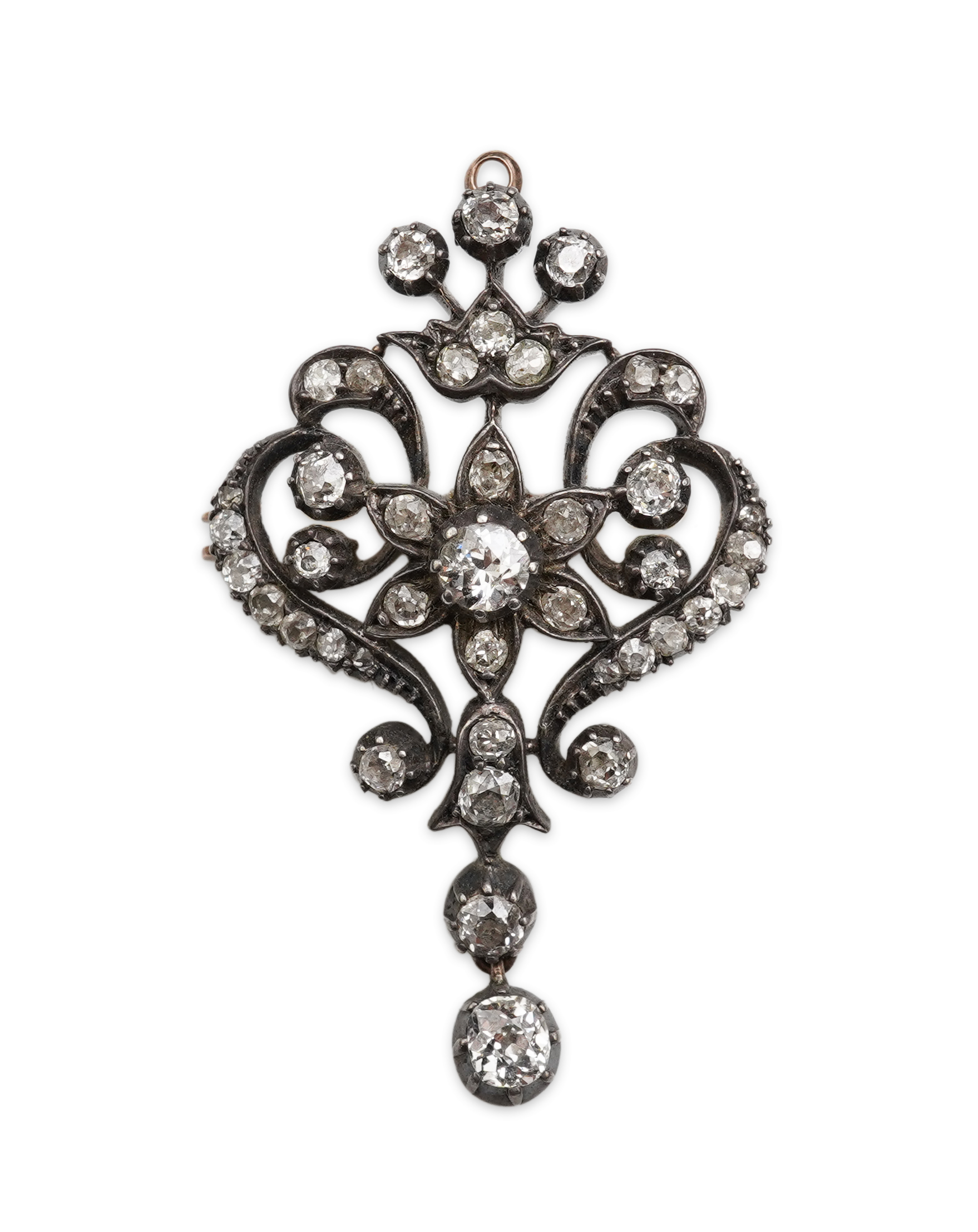 A late Victorian diamond brooch/pendant, circa 1900